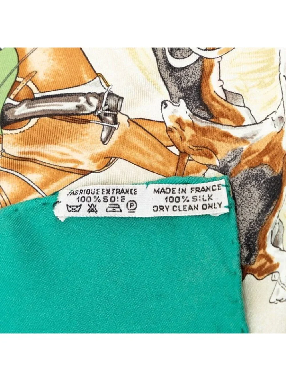 Hermes Carre 90 le Laisser Courre Hound Scarf Green Multicolor Silk - Picture 8 of 8